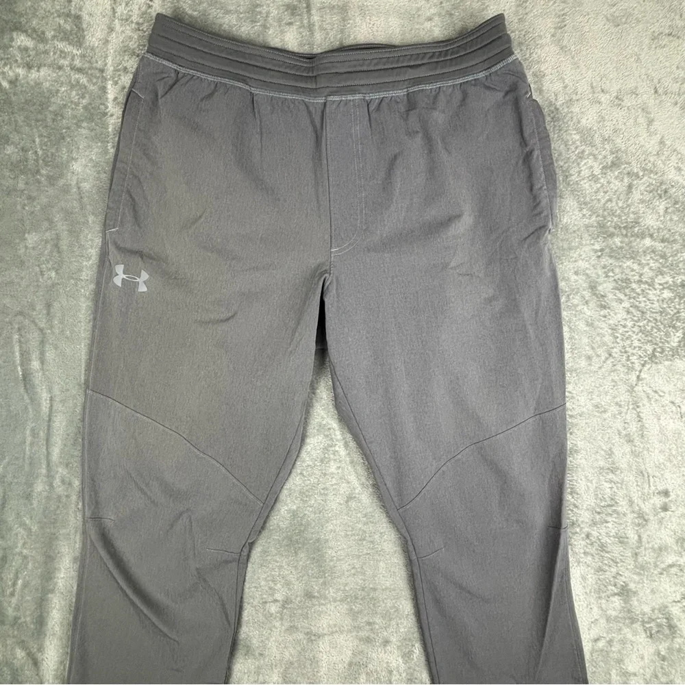 Under Armour Pants Mens XL Gray WG Woven Tapered Fitted Stretch Drawstring